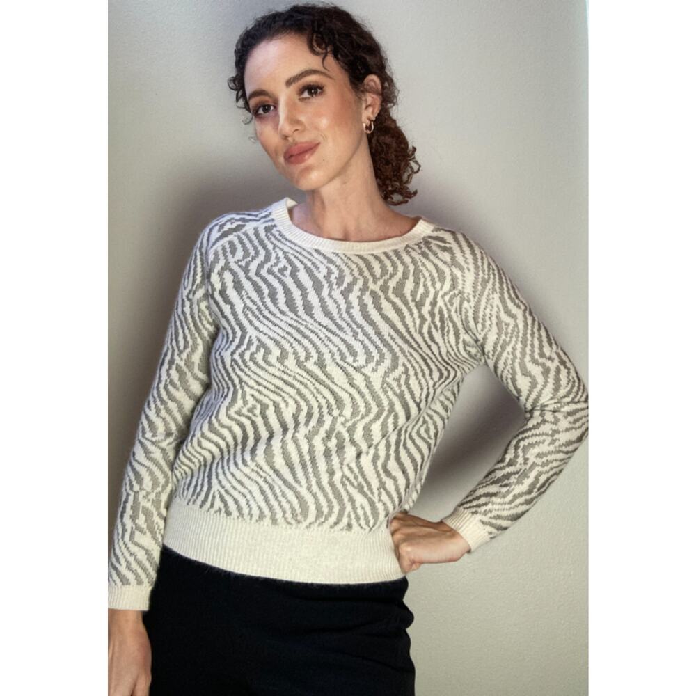 The Kooples ~ Soft Zebra Print Sweater ~ Wool & Angora ~ Sz M